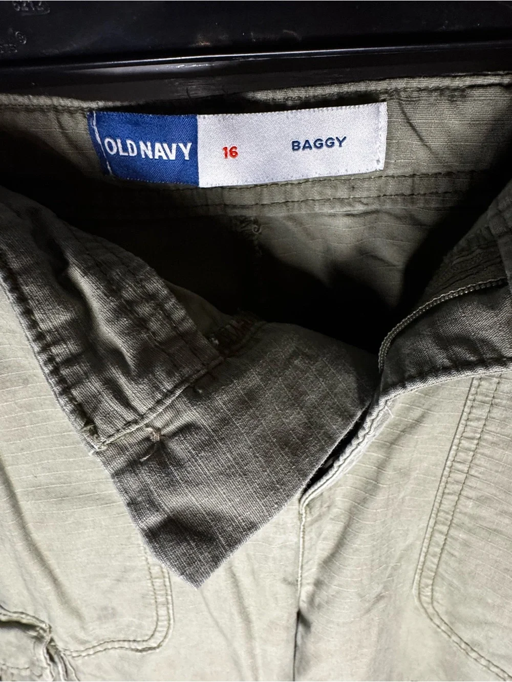 Old Navy Boys Olive Green Baggy Cargo pants - Casual Utility Style